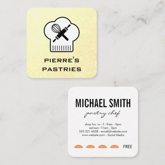 Chef Punch Card (geel) Klantenkaartje (Voorkant / Achterkant)