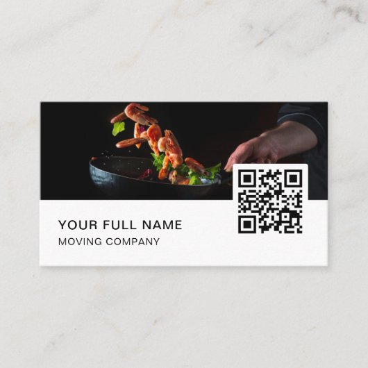 Chef QR Code Logo Social Media Visitekaartje (Voorkant)