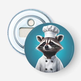 Chef Raccoon Button Flesopener