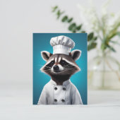 Chef Raccoon Feestdagenkaart (Staand voorkant)