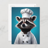Chef Raccoon Feestdagenkaart (Voorkant / Achterkant)