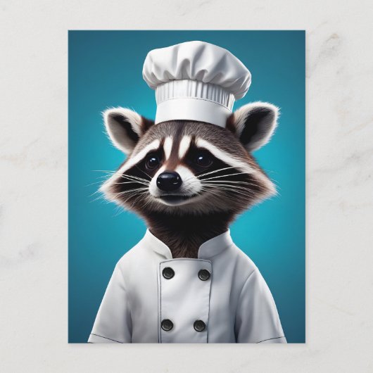 Chef Raccoon Feestdagenkaart (Voorkant)