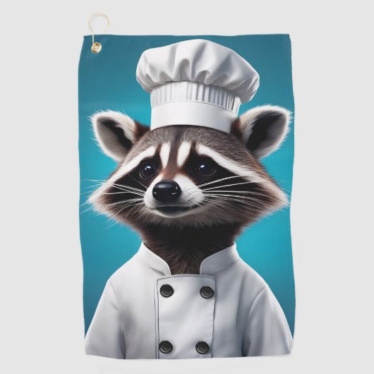 Chef Raccoon Golfhanddoek (Voorkant)