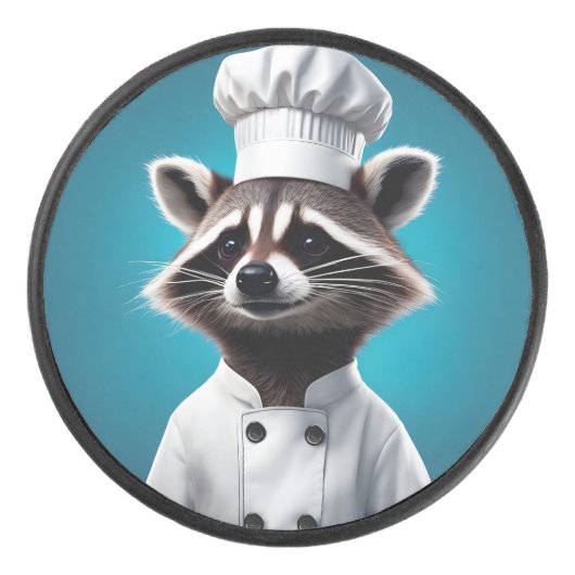 Chef Raccoon Hockey Puck (Voorkant)