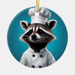 Chef Raccoon Keramisch Ornament