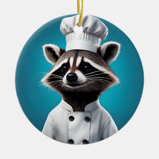 Chef Raccoon Keramisch Ornament (Voorkant)