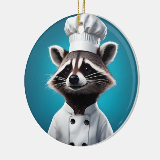 Chef Raccoon Keramisch Ornament (Links)