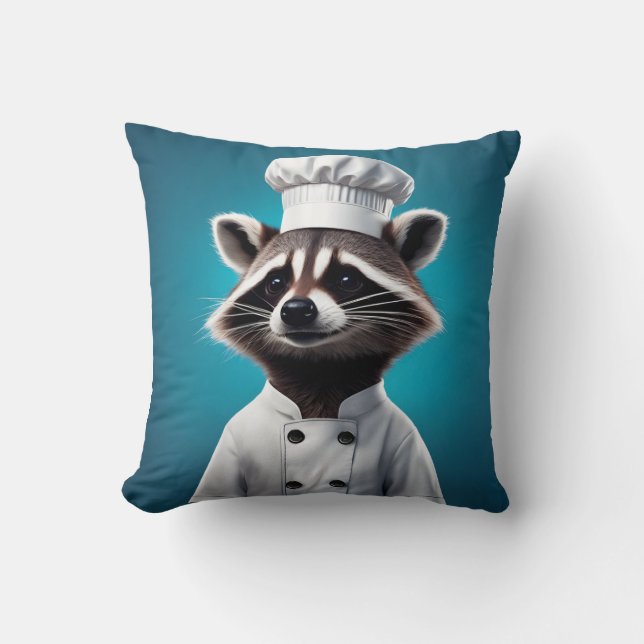 Chef Raccoon Kussen (Voorkant)