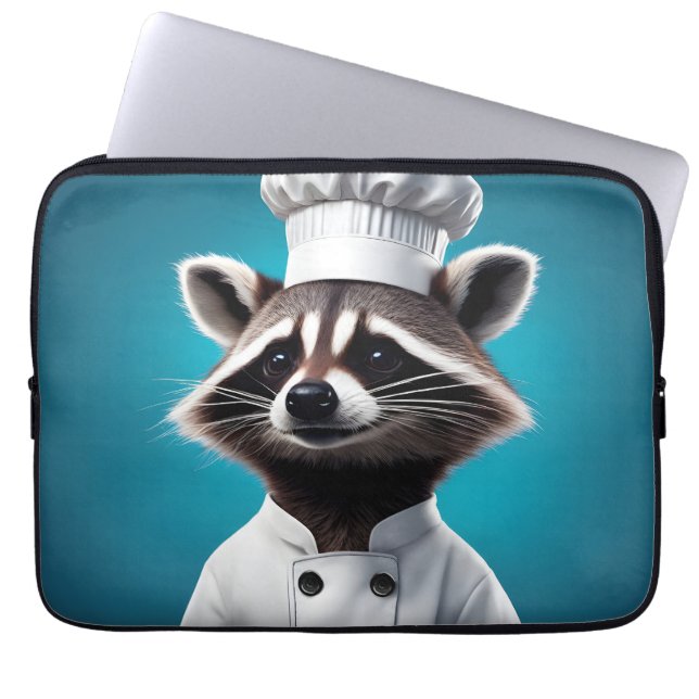 Chef Raccoon Laptop Sleeve (Voorkant)