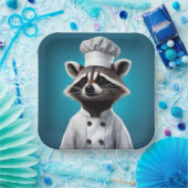 Chef Raccoon Papieren Bordje (Feest)