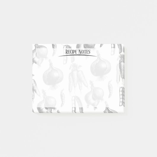 Chef Recipe Notes Vegetables Pattern Kitchen (Voorkant)