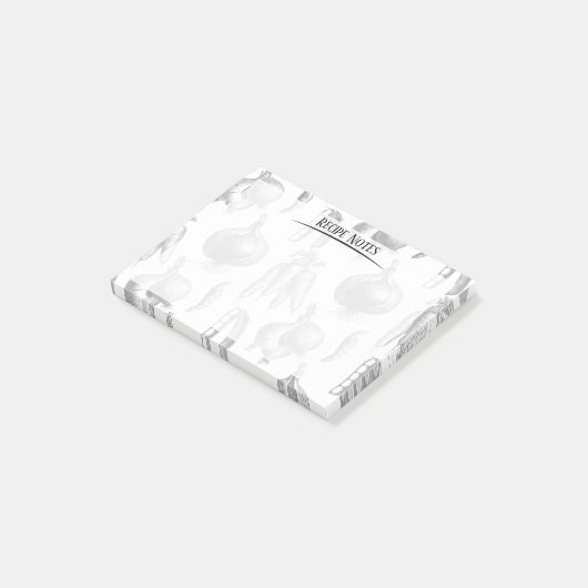 Chef Recipe Notes Vegetables Pattern Kitchen (Schuin)