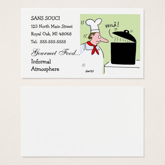 Chef Restaurant Catering Humoureus Visitekaartje (Voorkant /achterkant)