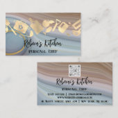 Chef Restaurant Catering Logo QR-code Blu Visitekaartje (Voorkant / Achterkant)