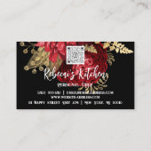 Chef Restaurant Catering QR Logo Gold Red Visitekaartje (Achterkant)