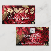 Chef Restaurant Catering QR Logo Red Rose Visitekaartje (Voorkant / Achterkant)