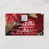Chef Restaurant Catering QR Logo Red Rose Visitekaartje (Achterkant)