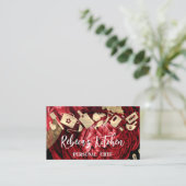 Chef Restaurant Catering QR Logo Red Rose Visitekaartje (Staand voorkant)