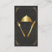Chef Restaurant Dining Visitekaartje Gold 2-Sided (Voorkant)