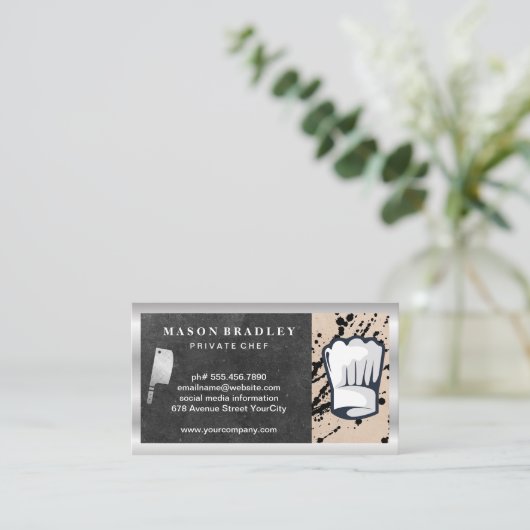 Chef | Restaurant Eigenaar | Voedingsindustrie Visitekaartje (Staand voorkant)