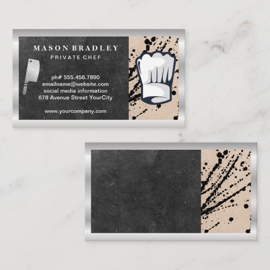 Chef | Restaurant Eigenaar | Voedingsindustrie Visitekaartje (Voorkant / Achterkant)