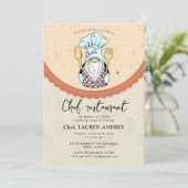 Chef Restaurant Feest Uitnodiging (Staand voorkant)