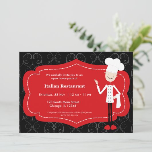 Chef Restaurant Kaart (Staand voorkant)