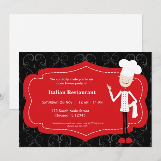 Chef Restaurant Kaart (Voorkant / Achterkant)