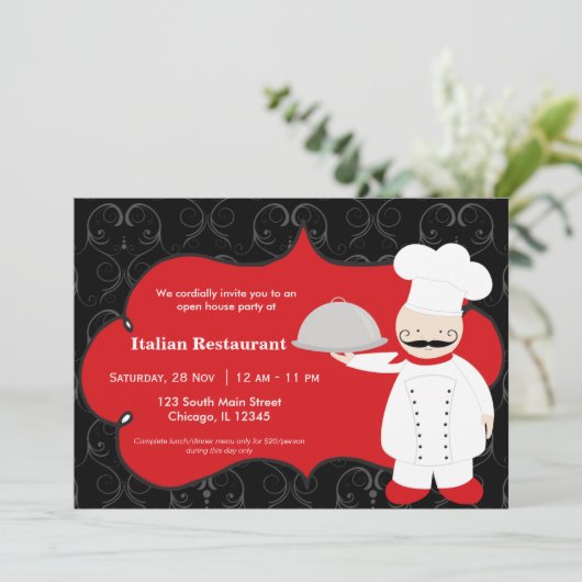 Chef Restaurant Kaart (Staand voorkant)