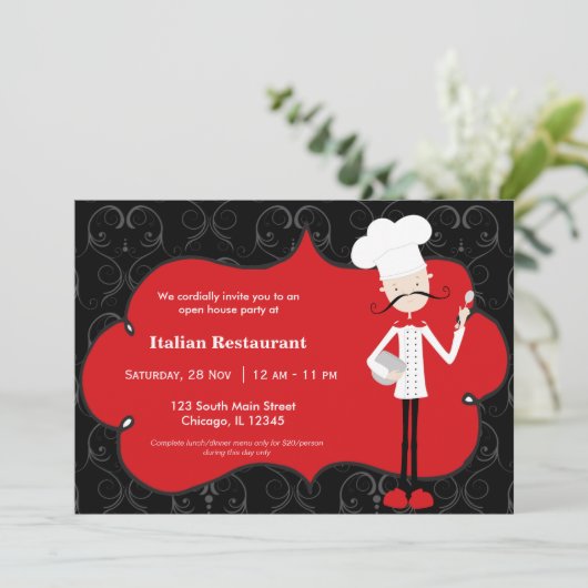 Chef Restaurant Kaart (Staand voorkant)
