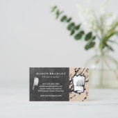 chef | restauranteigenaar | bestek | koken visitekaartje (Staand voorkant)