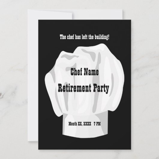 Chef Retirement Custom Invitation Kaart (Voorkant)