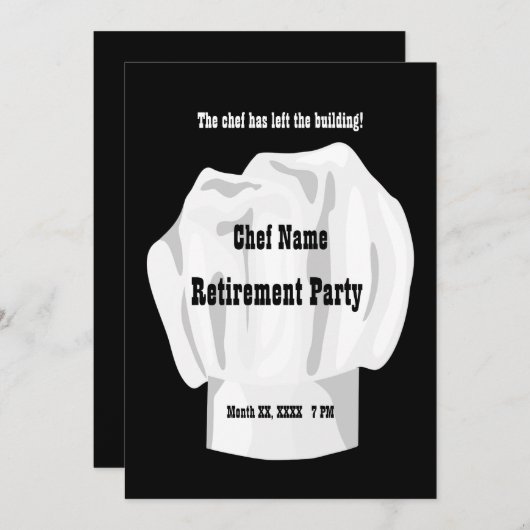 Chef Retirement Custom Invitation Kaart (Voorkant / Achterkant)