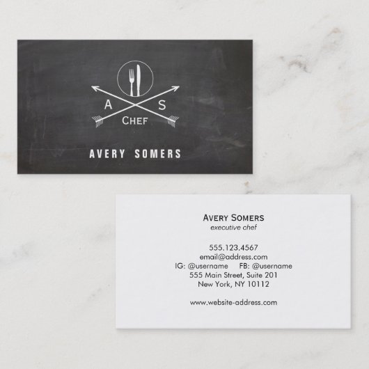 Chef Retro-pijlen voor persoonlijk gebruik en papi Visitekaartje (Voorkant / Achterkant)