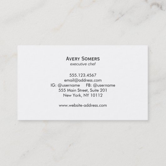 Chef Retro-pijlen voor persoonlijk gebruik en papi Visitekaartje (Achterkant)