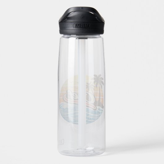 Chef Retro Sunset Design Waterfles (Achterkant)