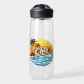 Chef Retro Sunset Design Waterfles (Voorkant)