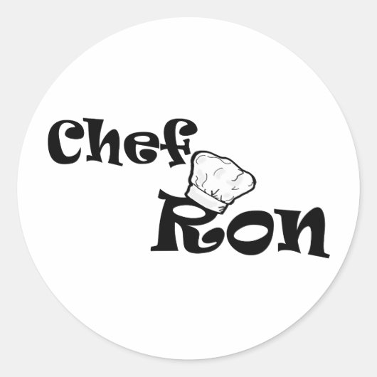 Chef Ron Ronde Sticker (Voorkant)