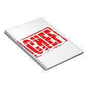 Chef rood rubber stempel effect notitieboek (Rechterzijde)