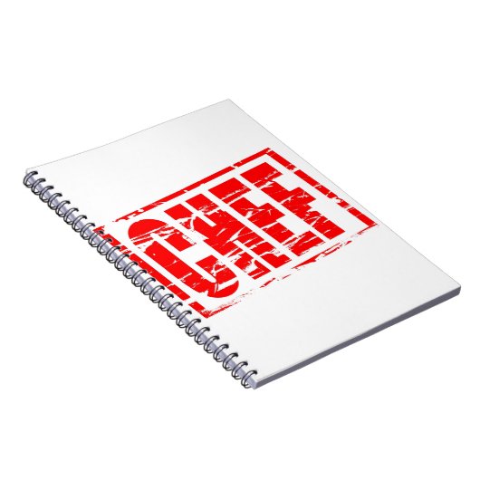 Chef rood rubber stempel effect notitieboek (Rechterzijde)