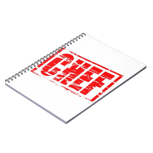 Chef rood rubber stempel effect notitieboek (Linkerzijde)