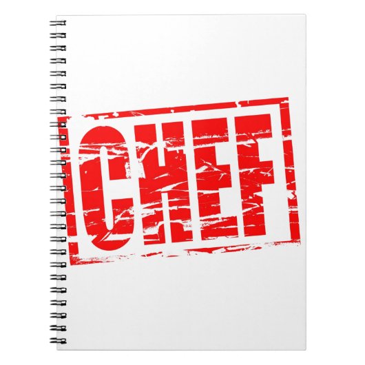 Chef rood rubber stempel effect notitieboek (Voorkant)