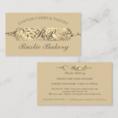 Chef Rustic Floral Rolling pin Bakery gold boho Visitekaartje (Voorkant / Achterkant)