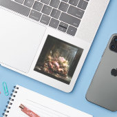 Chef’s Kiss — Gothic Fine Art  Sticker (Laptop met iPhone)