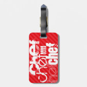 Chef; Scarlet Red Stripes Bagagelabel (Achterkant verticaal)