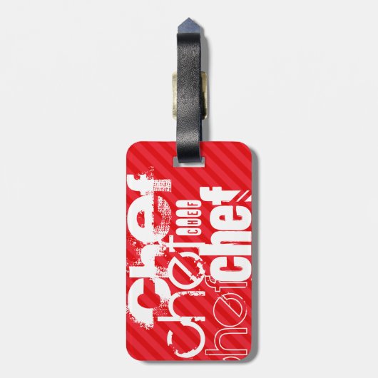 Chef; Scarlet Red Stripes Bagagelabel (Achterkant verticaal)
