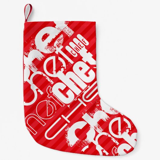 Chef; Scarlet Red Stripes Kleine Kerstsok (Voorkant)