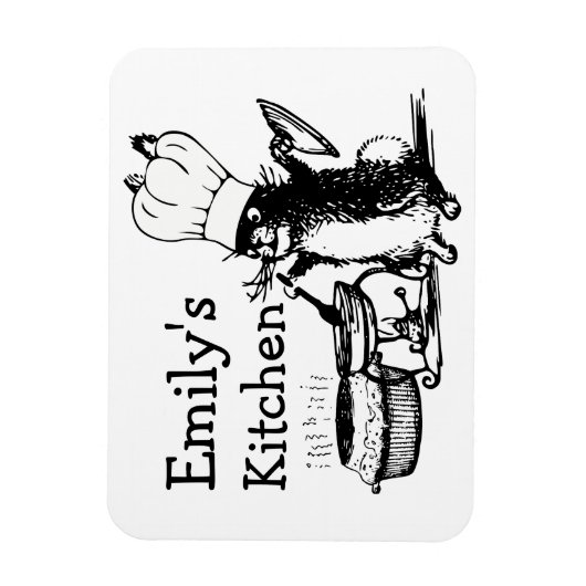 Chef schattig konijn magneet (Verticaal)