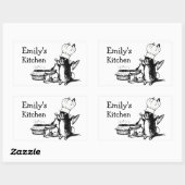 Chef schattig konijn rechthoekige sticker (Vel)