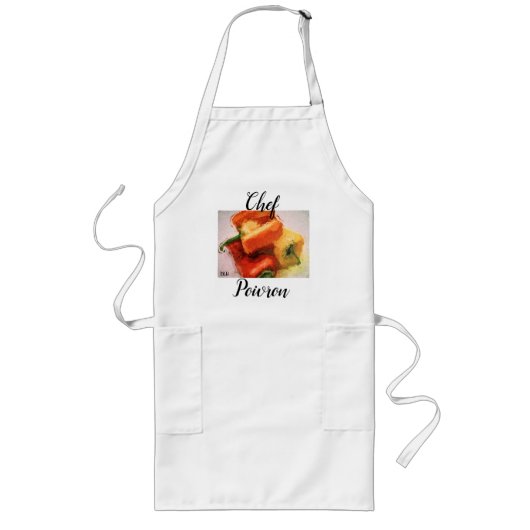 Chef schort met Bell Peppers waterverf kijk kunst (Voorkant)
